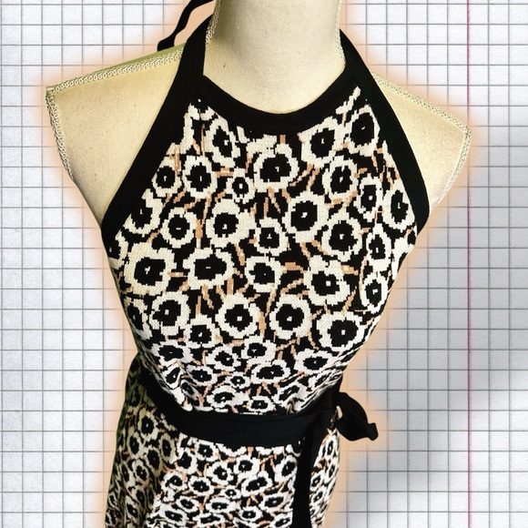 NWT Diane von Furstenberg for Target ‘Halter Tie-Neck Neutral Poppy Dress’ Sz L - Picture 5 of 16